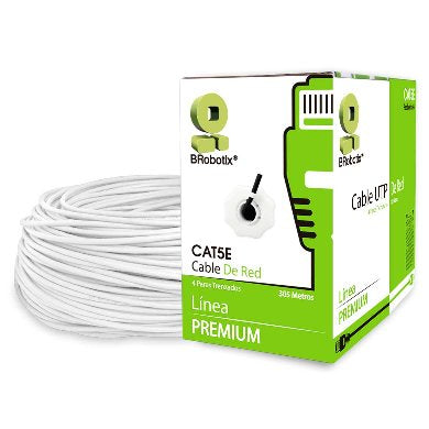 Bobina UTP - CAT5e, 305 m, Interior, Blanco, CCA, en Caja Protectora, c/Tubo Despachador, Metreada, Ideal p/ RED / CCTV, BROBOTIX 6001684 Bobina UTP - CAT5e, 305 m, Interior, Blanco, CCA, en Caja Protectora, c/Tubo Despachador, Metreada, Ideal p/ RED / CCTV, BROBOTIX 6001684